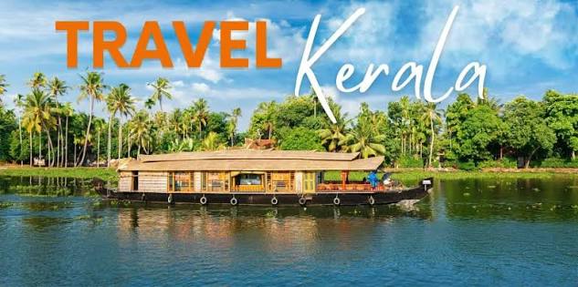 Traditional Kerala houseboat cruising the palm-lined backwaters